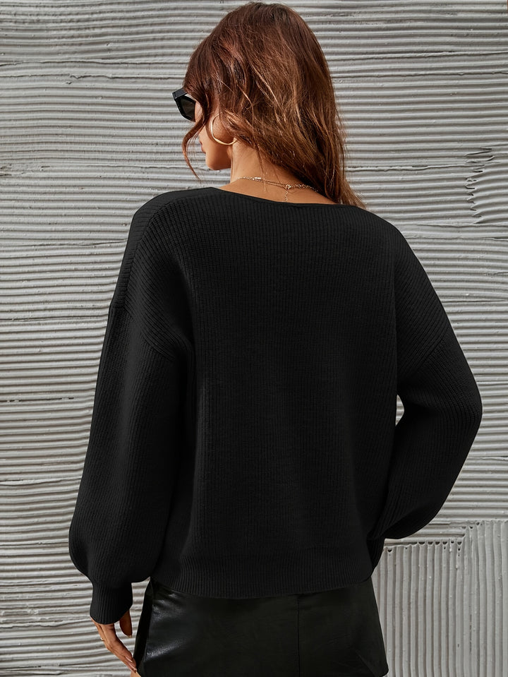 June | Pull cachemire col V côtelé (kopie)