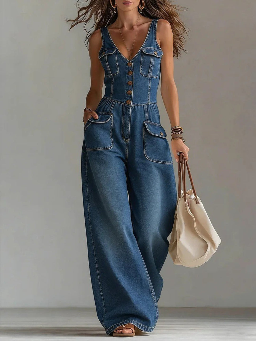 Women’s V-Neck Jumpsuit