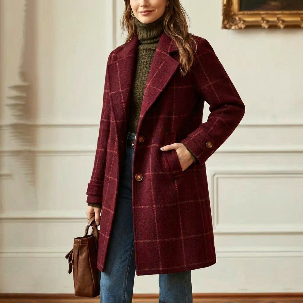 Tweed Check Coat