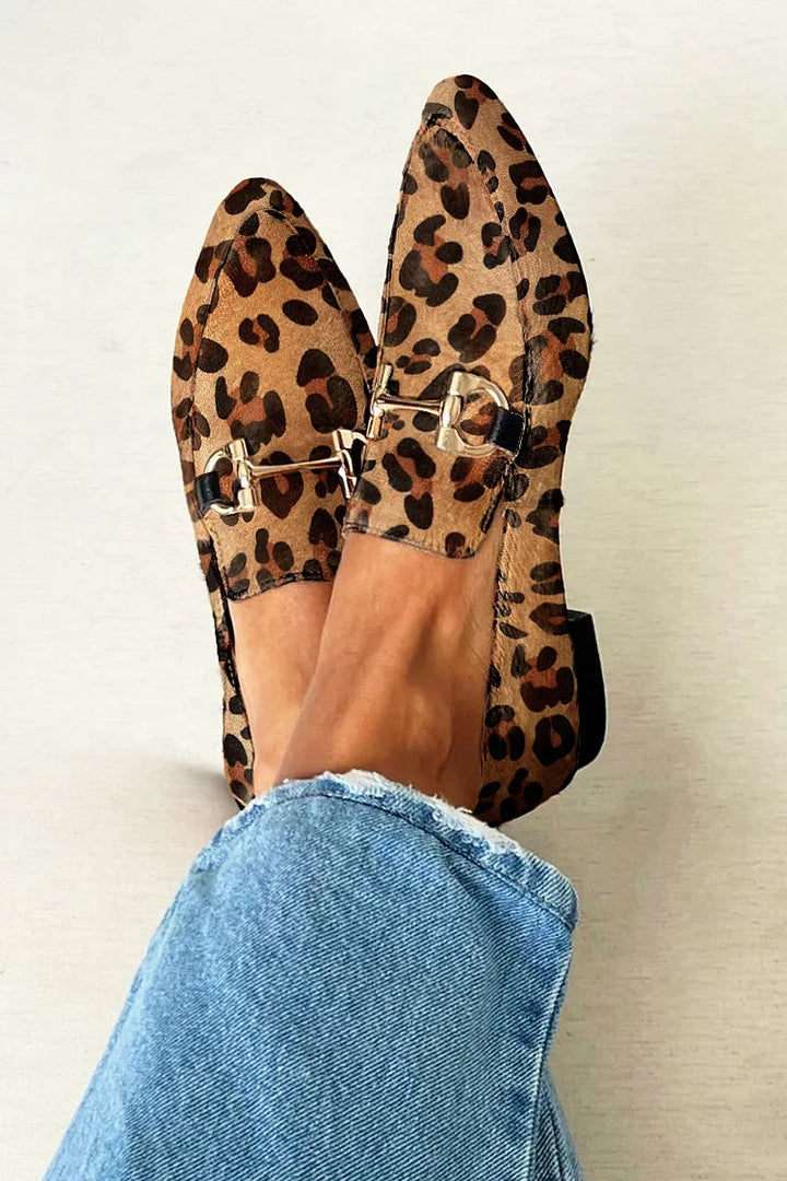 Leopard Print Structured Loafers