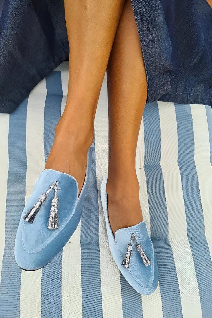 Velvety Suede Structured Toe Loafers