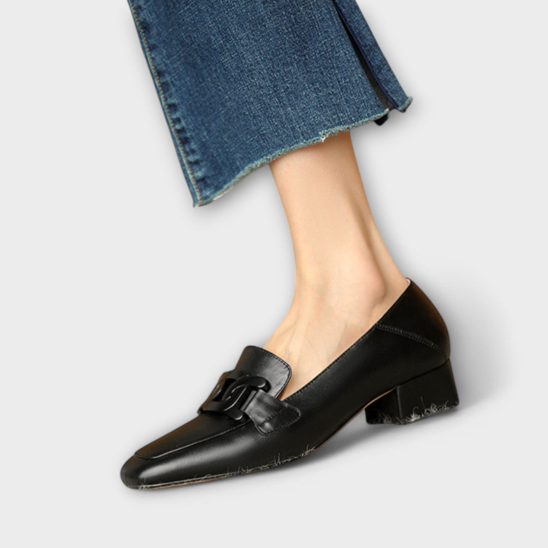 Noble Leather Round-Toe Loafers