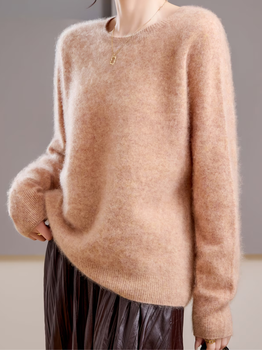 Hélène | Pull cachemire brossé col rond (kopie)