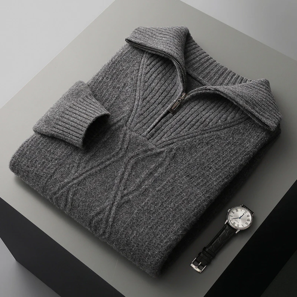 Taranto Merino Wool Zip Jumper