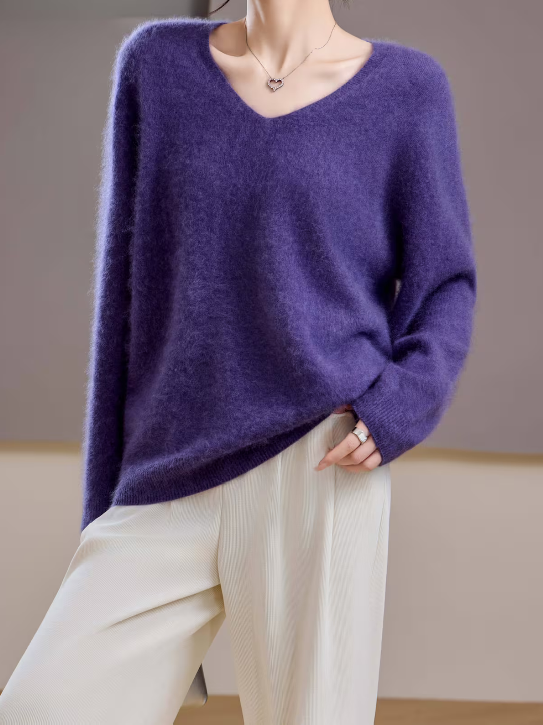 Élise | Pull cachemire brossé col V (kopie)