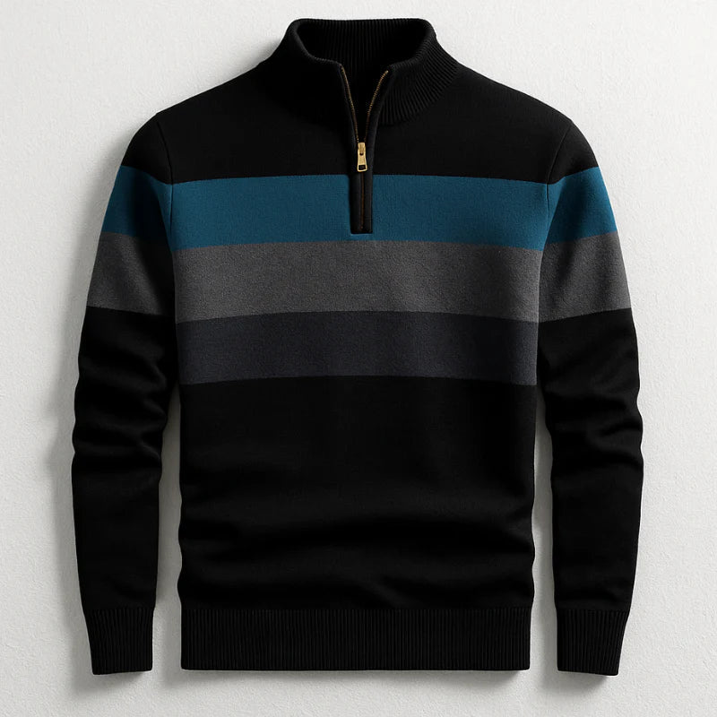 Striped Quarter-Zip Pullover