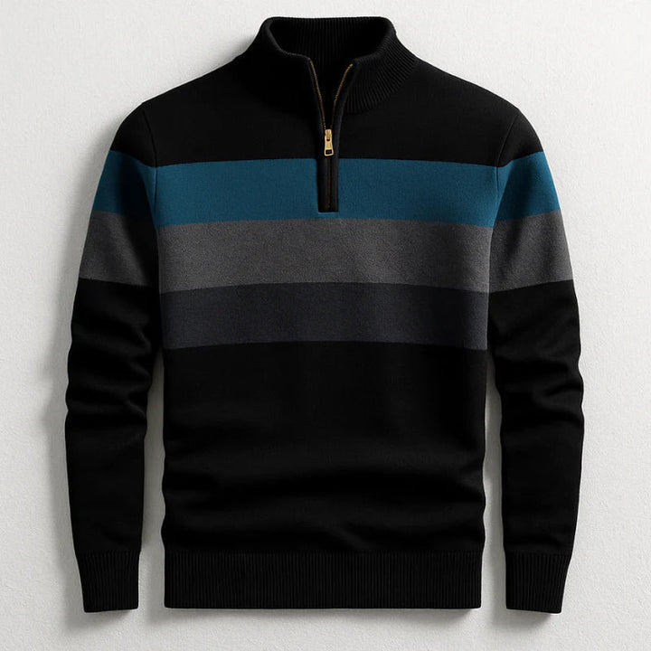 Striped Quarter-Zip Pullover