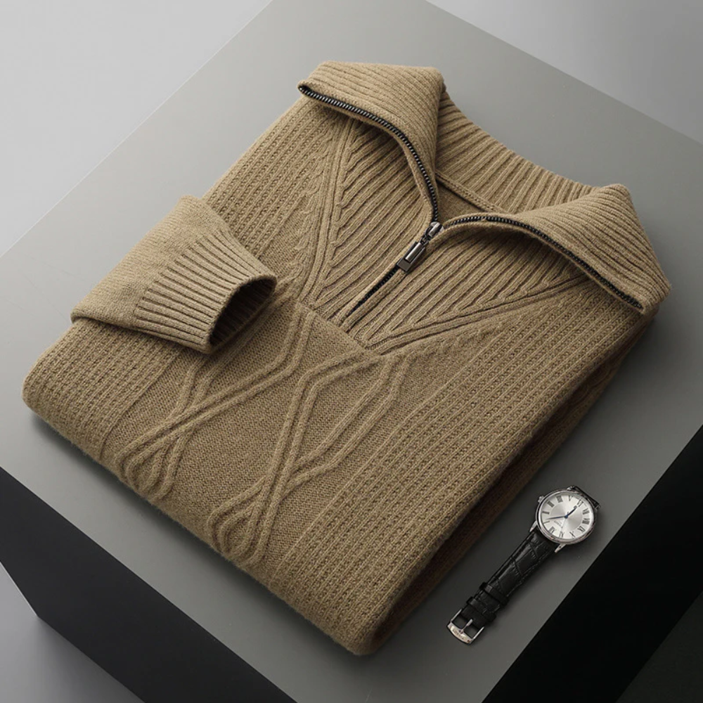 Taranto Merino Wool Zip Jumper
