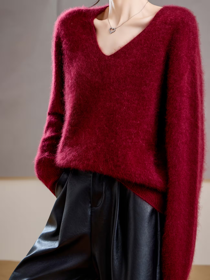 Élise | Pull cachemire brossé col V (kopie)