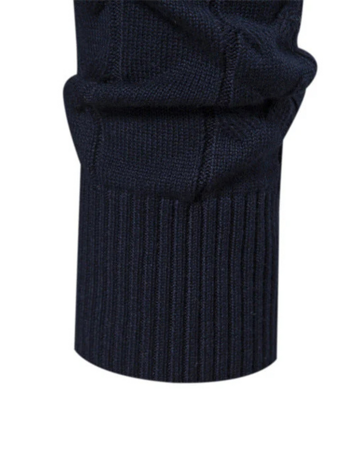 Frederico Cotton Zip Jumper with Pattern