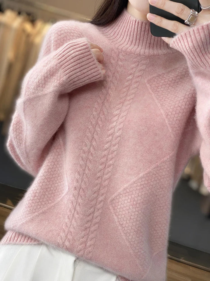 Cable-Knit Cashmere Roll-Neck Jumper