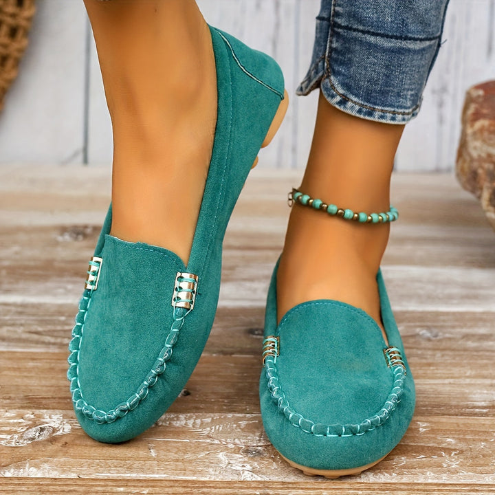 Structured Leather Round-Toe Loafers