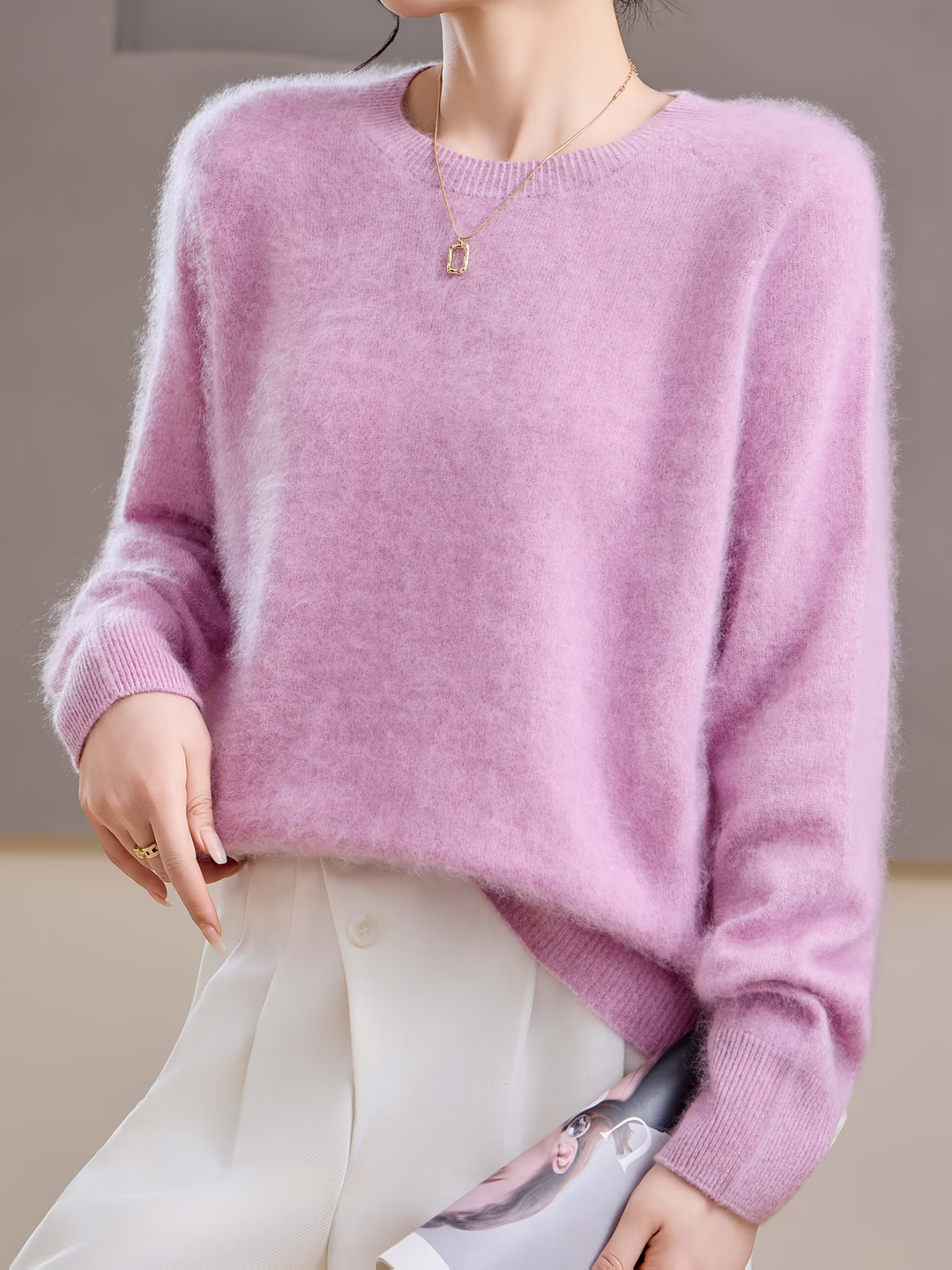 Hélène | Pull cachemire col rond pastel (kopie)