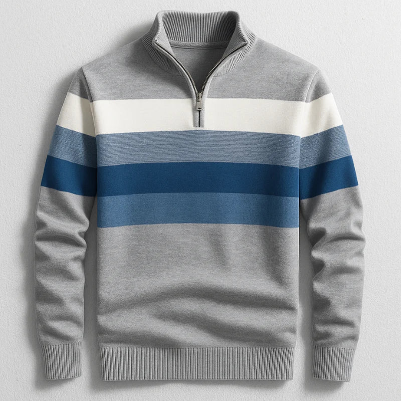 Striped Quarter-Zip Pullover