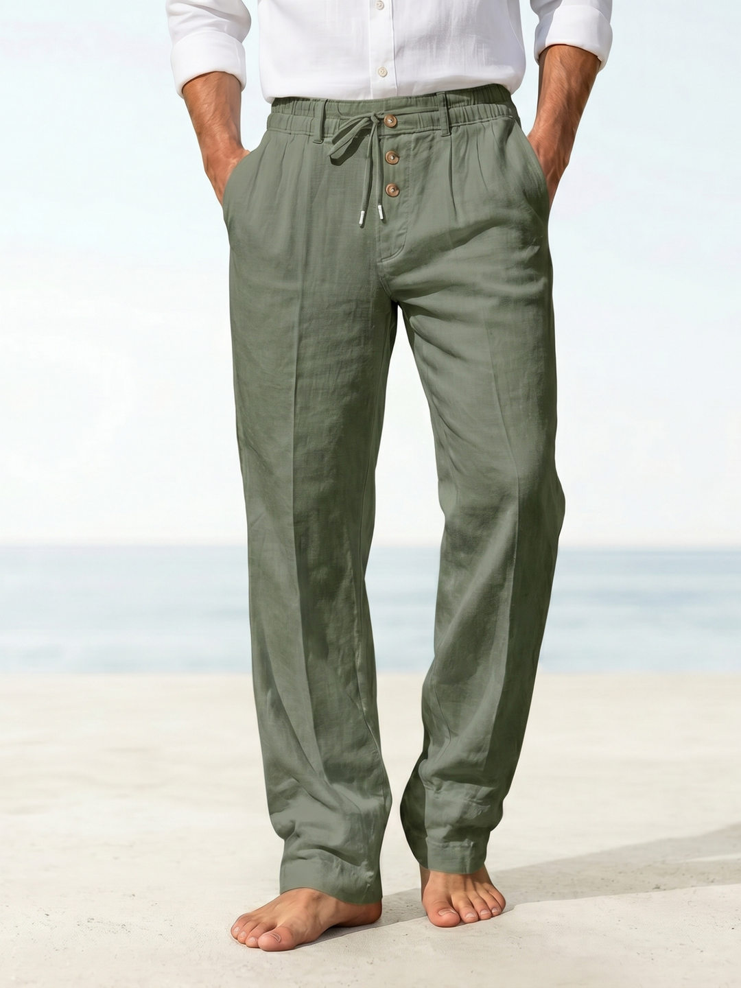 Pleated Linen Trousers