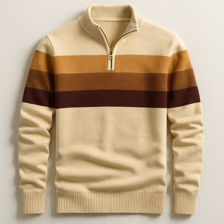 Striped Quarter-Zip Pullover
