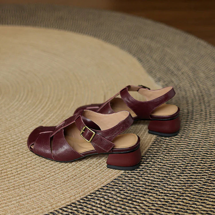 Premium Leather T-Strap Sandals