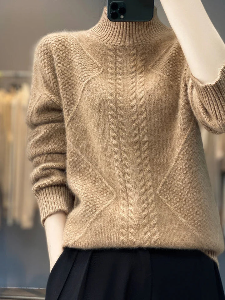 Cable-Knit Cashmere Roll-Neck Jumper
