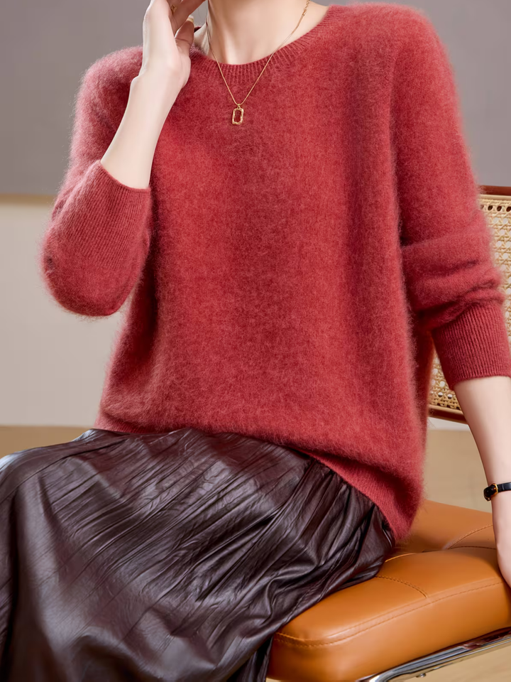 Hélène | Pull cachemire brossé col rond (kopie)