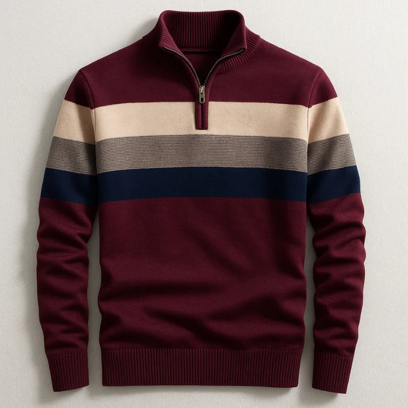 Striped Quarter-Zip Pullover