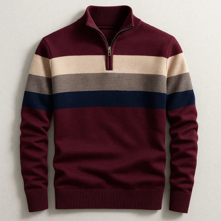 Striped Quarter-Zip Pullover