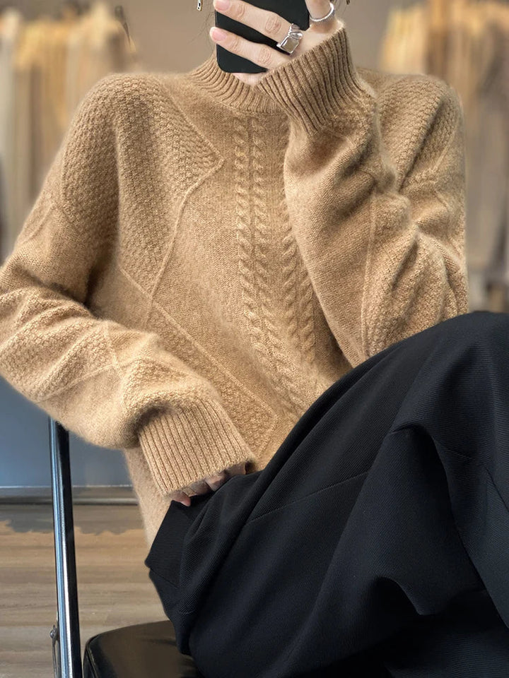 Cable-Knit Cashmere Roll-Neck Jumper
