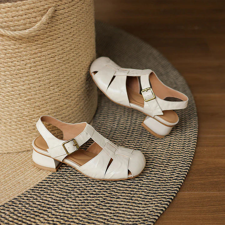 Premium Leather T-Strap Sandals