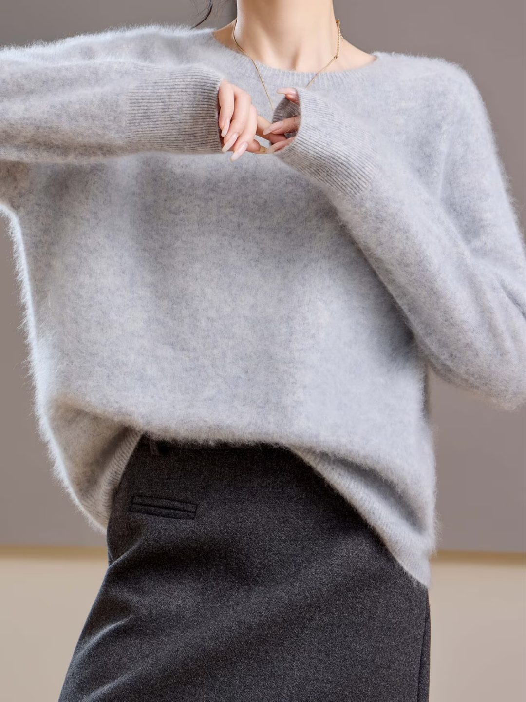 Hélène | Pull cachemire brossé col rond (kopie)