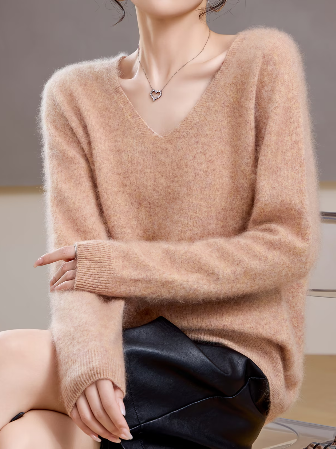 Élise | Pull cachemire brossé col V (kopie)