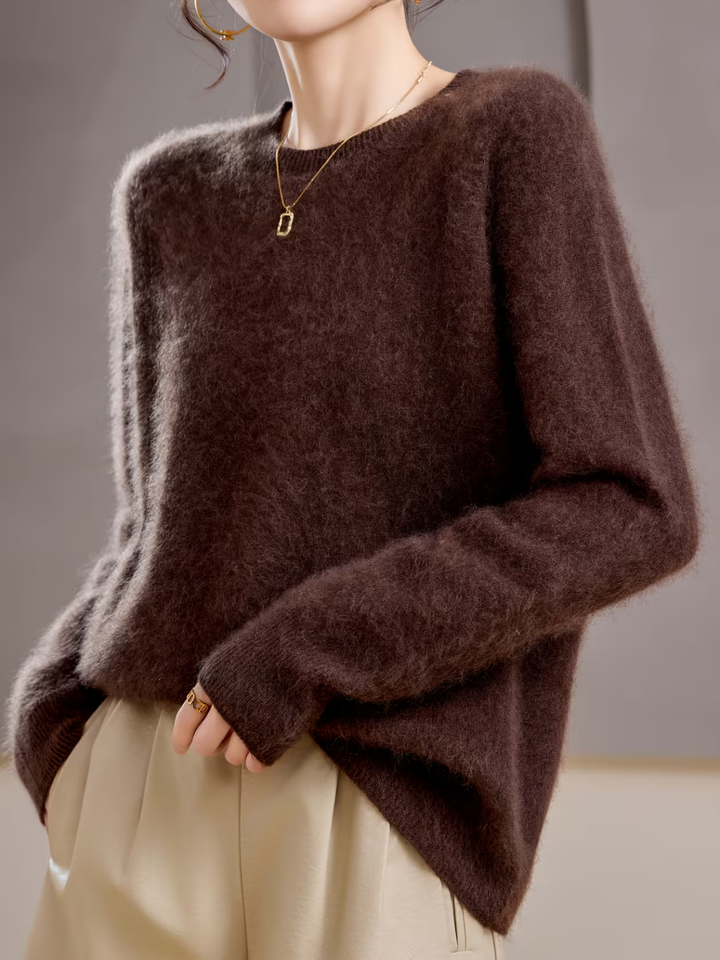 Hélène | Pull cachemire brossé col rond (kopie)