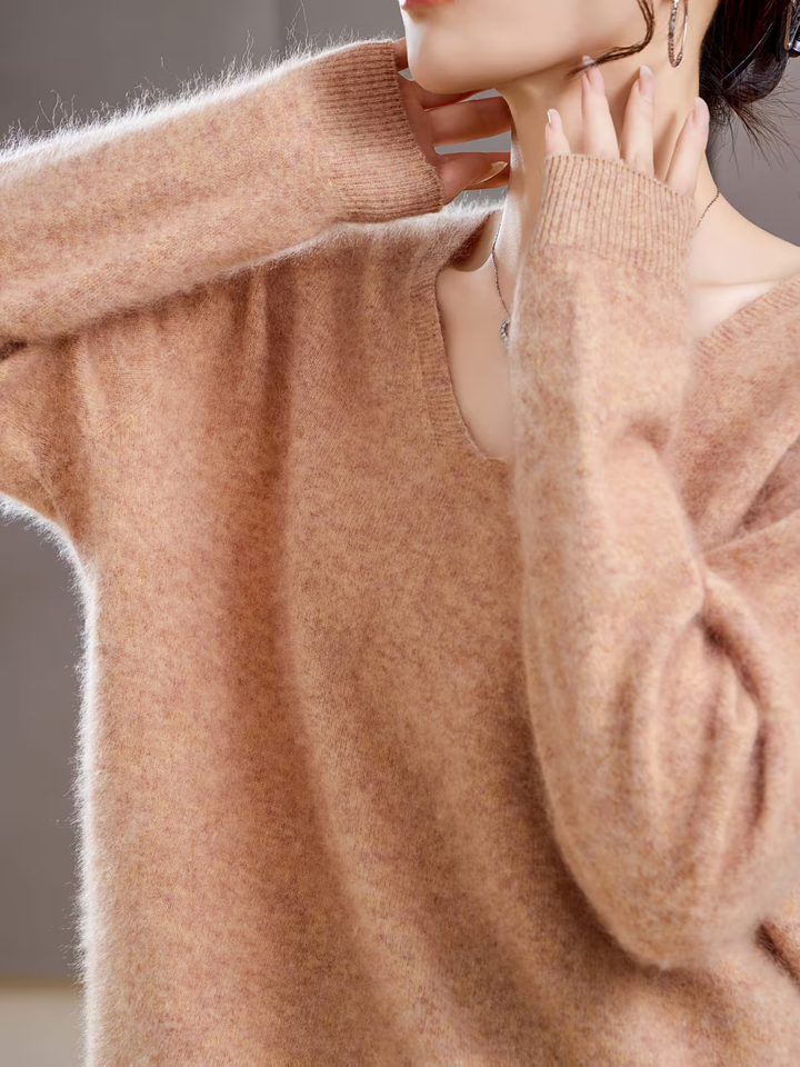 Élise | Pull cachemire brossé col V (kopie)
