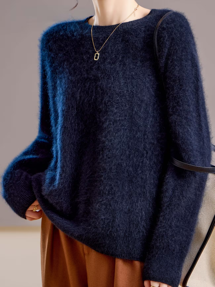 Hélène | Pull cachemire brossé col rond (kopie)