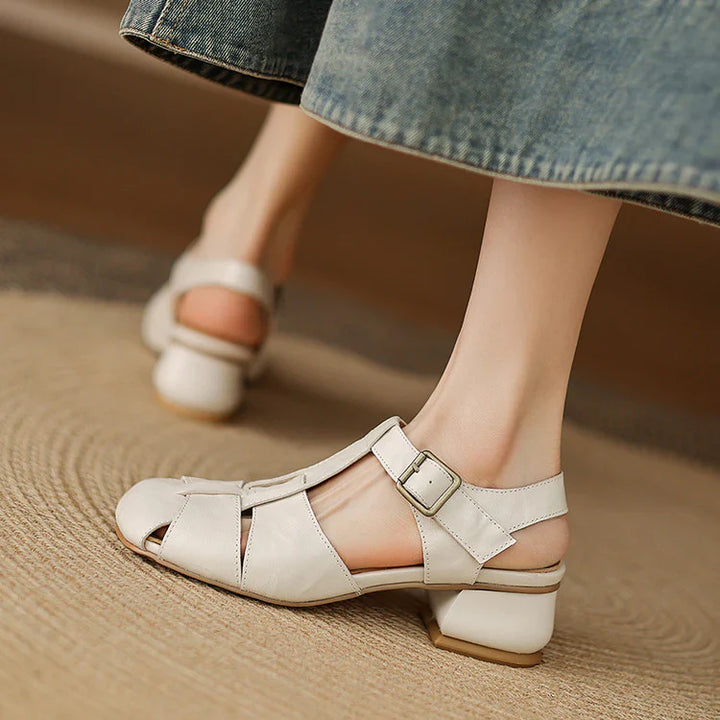 Premium Leather T-Strap Sandals