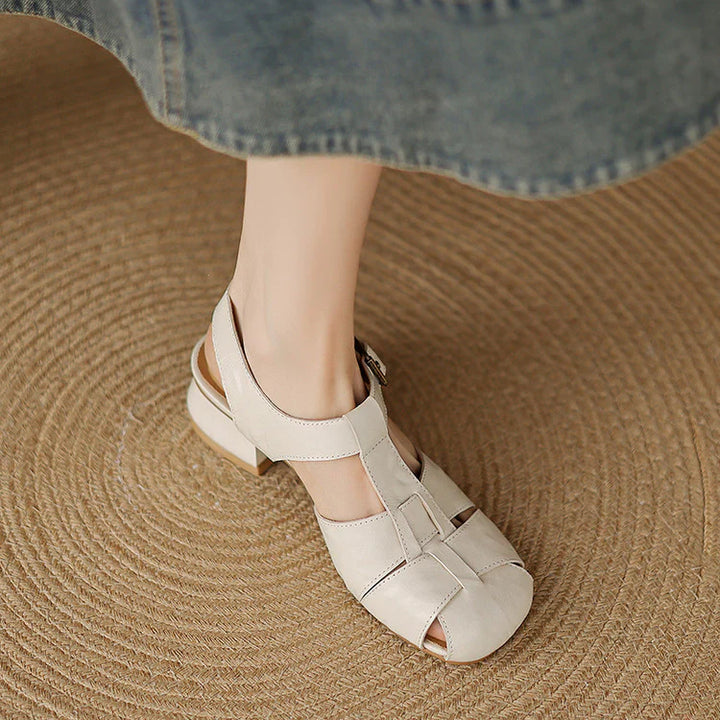 Premium Leather T-Strap Sandals