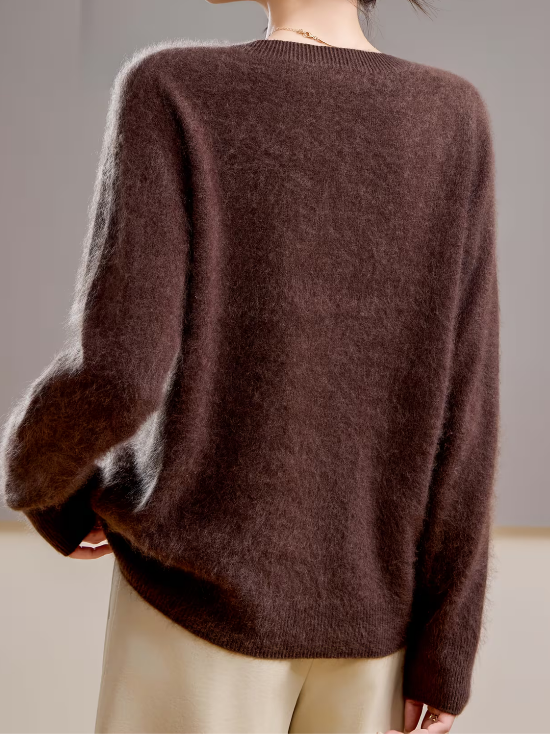 Hélène | Pull cachemire brossé col rond (kopie)