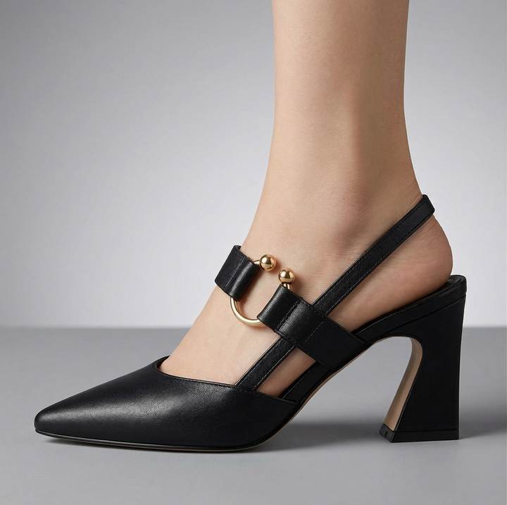 Leather Strap Heels