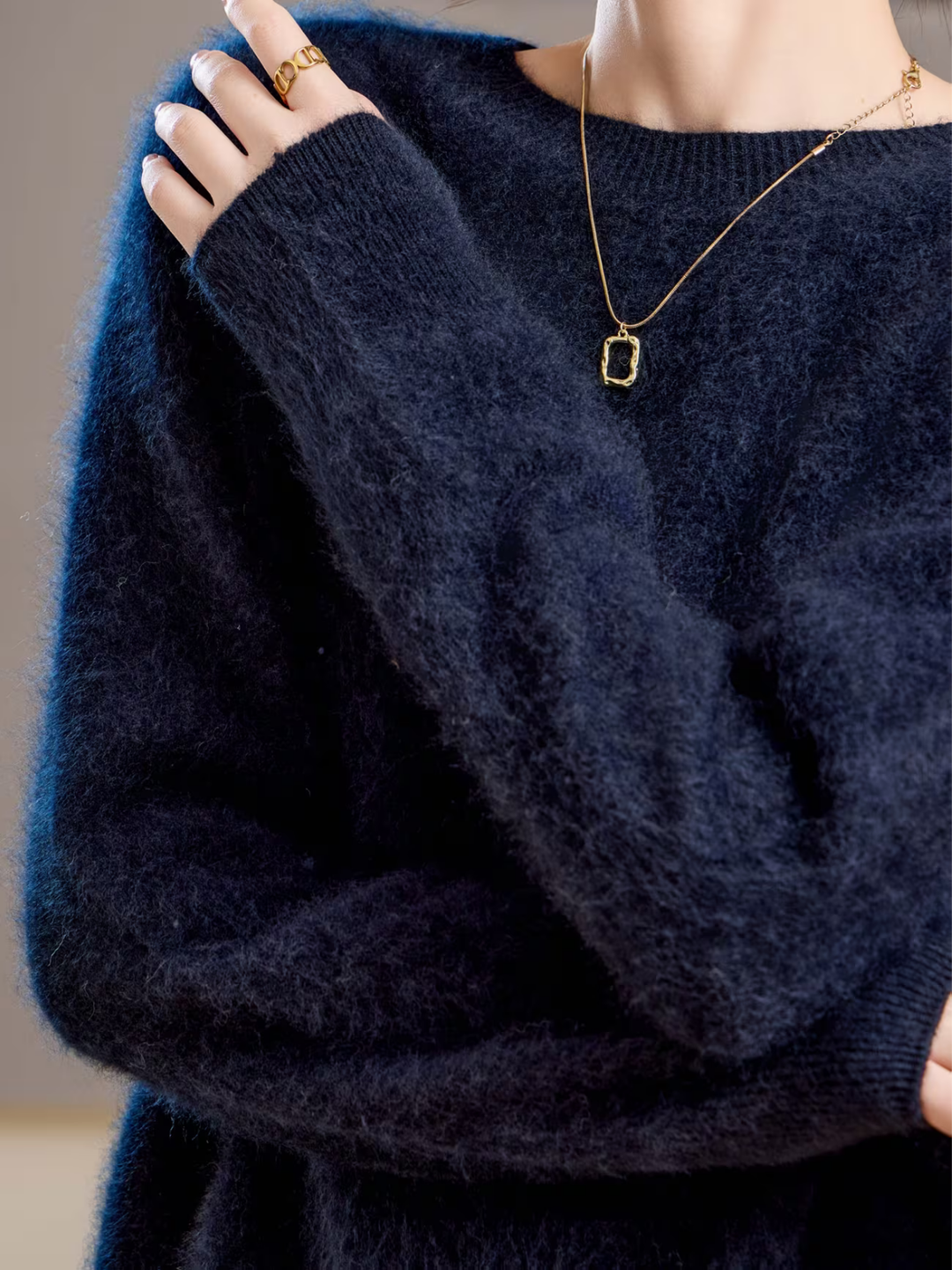 Hélène | Pull cachemire brossé col rond (kopie)
