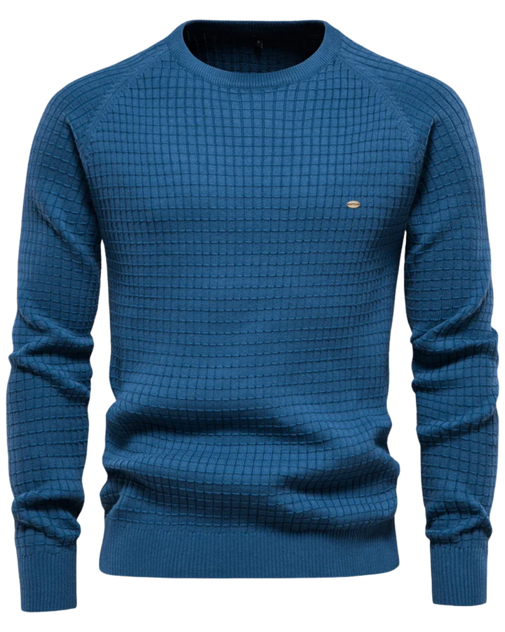 Men's Jumper With Grid Pattern
