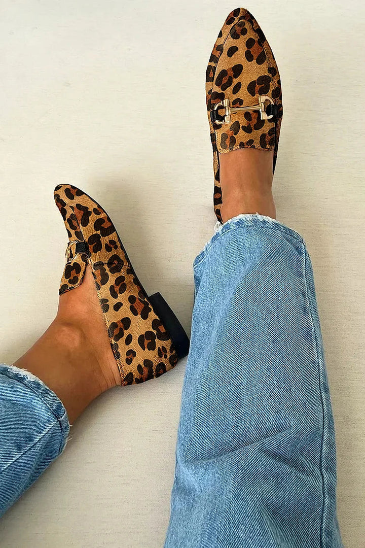 Leopard Print Structured Loafers