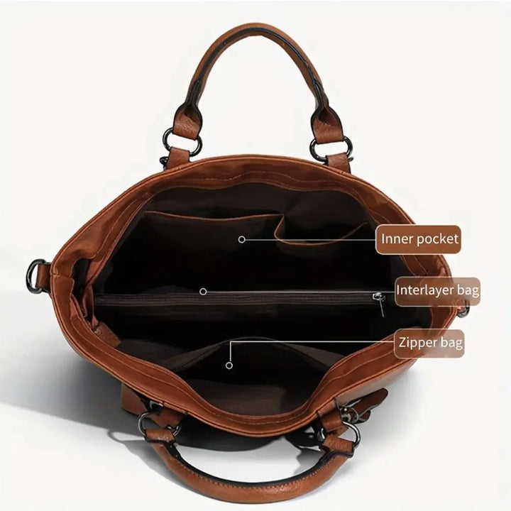 Structured Leather Tote Bag
