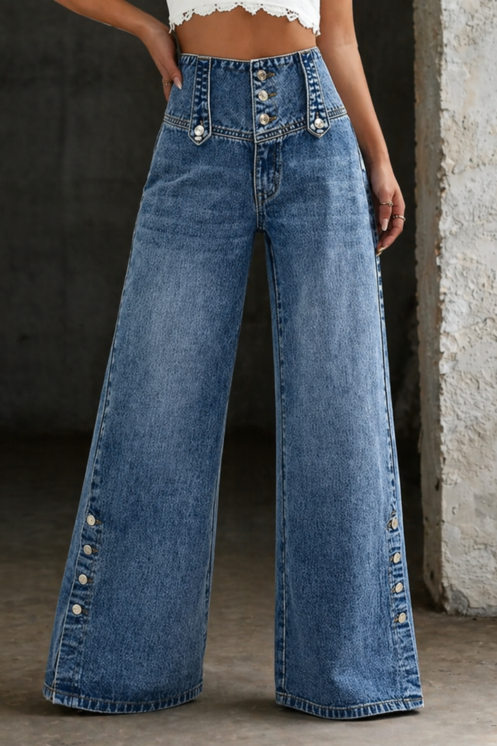 High Waist Slit Jeans