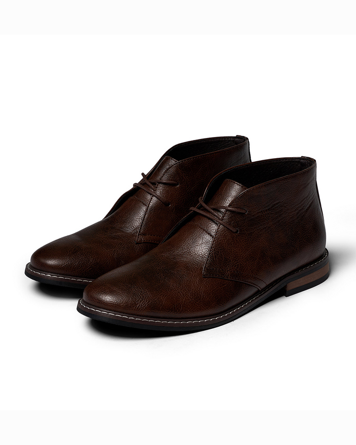 Cowhide Leather Ankle Boots