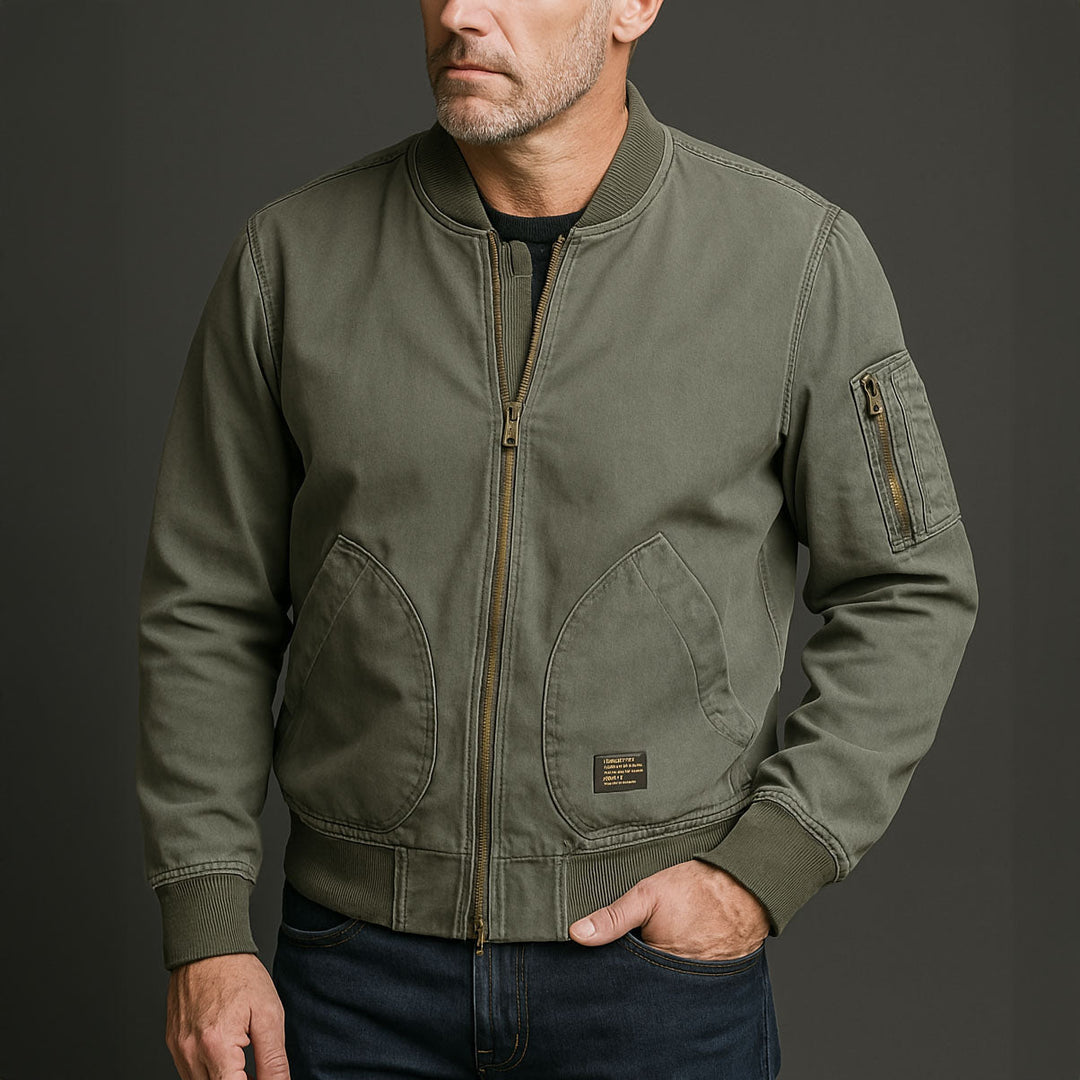 Ribbed Bomber Jacket