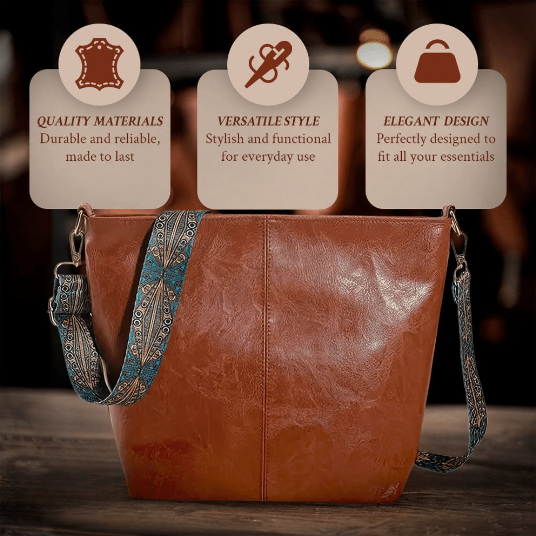 Woven-Strap Leather Tote Bag