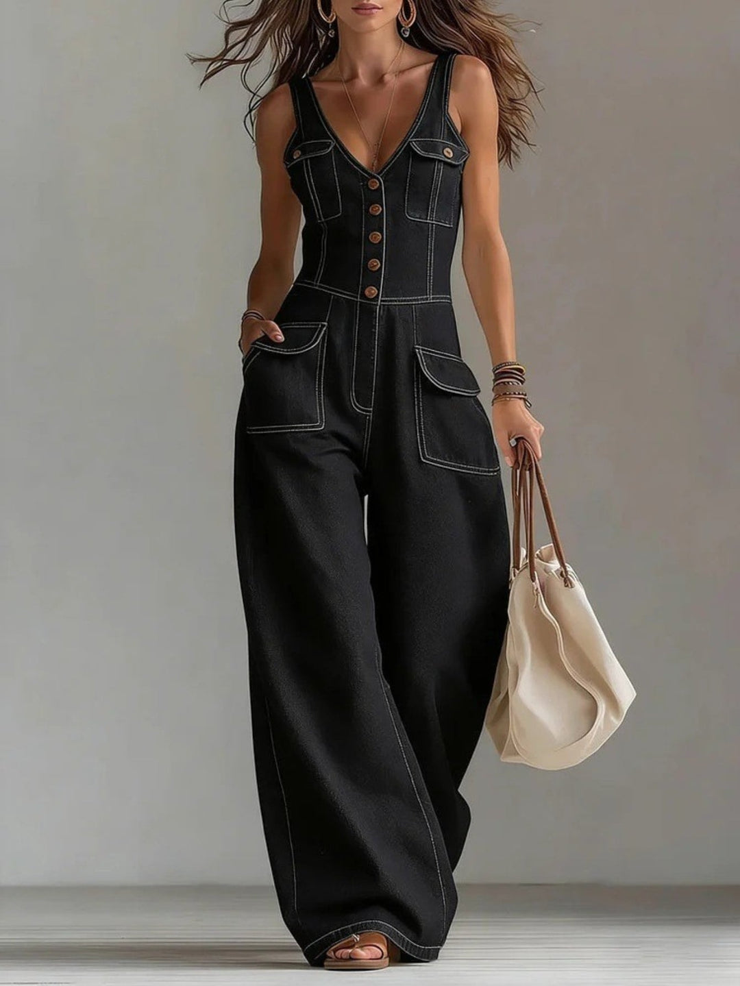 Women’s V-Neck Jumpsuit