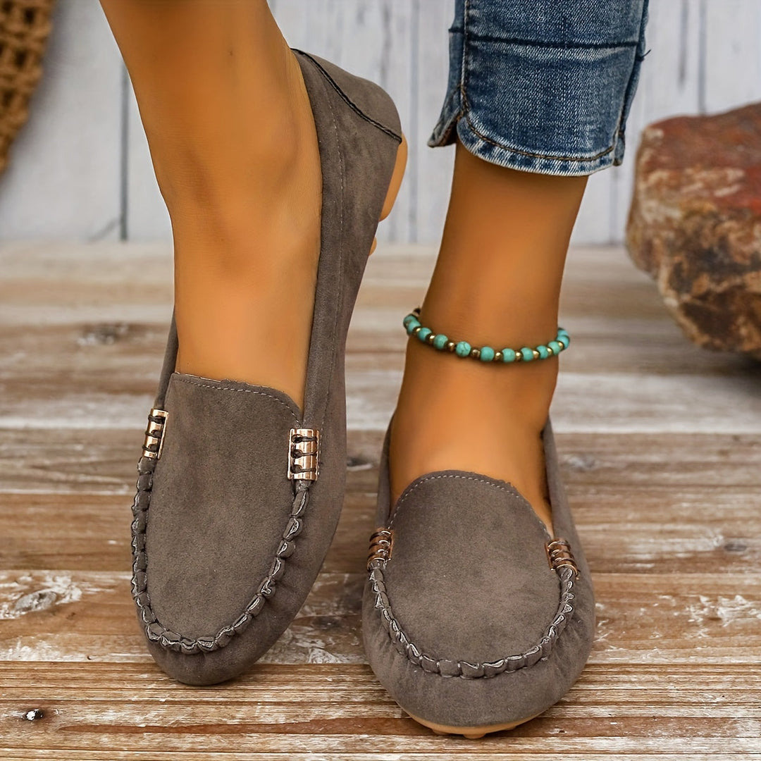 Structured Leather Round-Toe Loafers