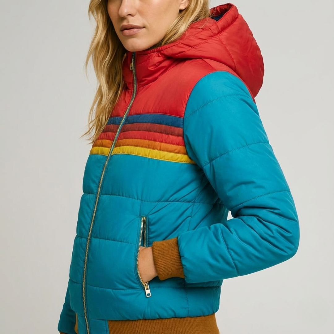 Colour-Block Hooded Puffer
