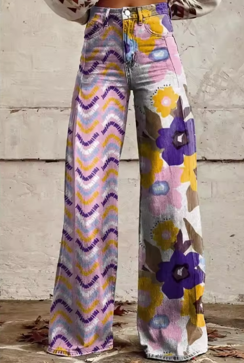 Iris | Pop-Art Floral Jeans