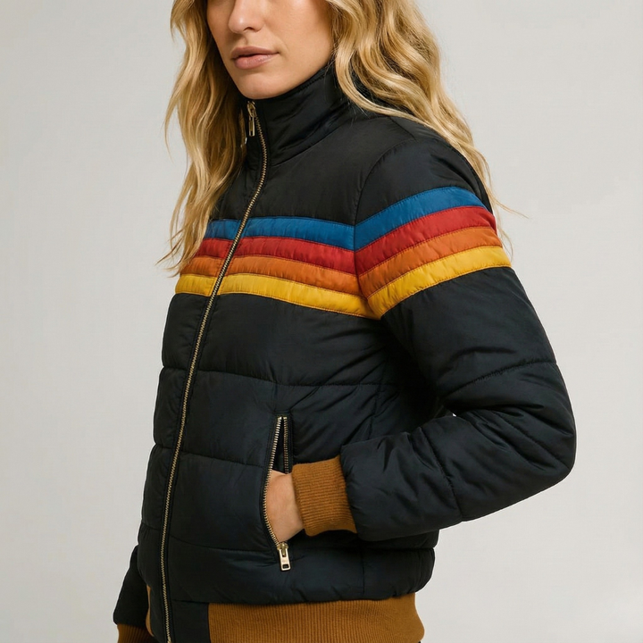 Colour-Block Hooded Puffer