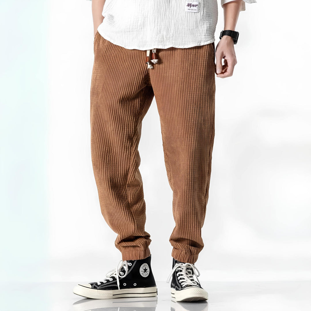 Drawstring Corduroy Trousers